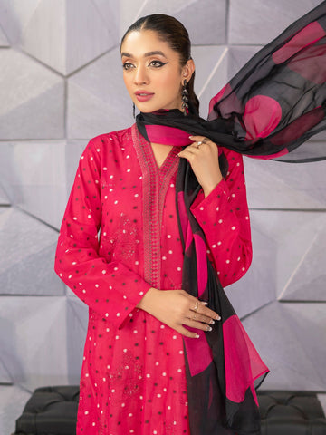 Limelight U1454SU 2PC RED Embroidered Lawn 2022 Online Shopping